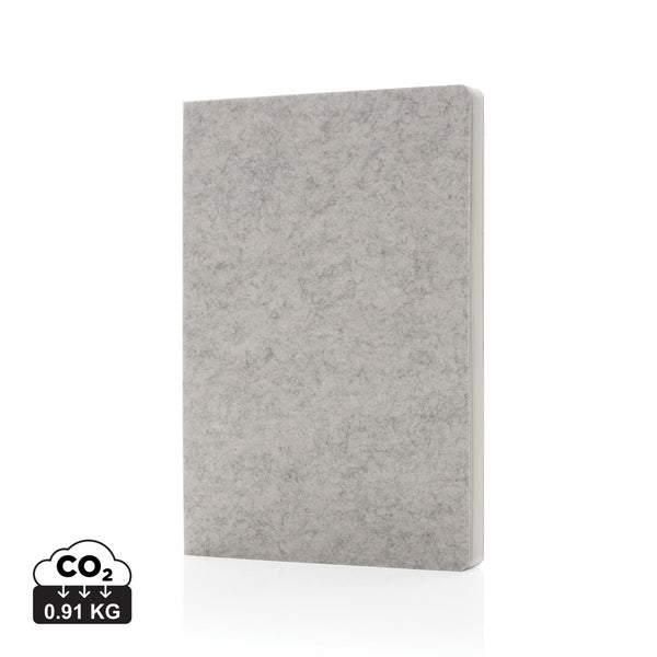 Carica l&#39;immagine nel visualizzatore di Gallery, taccuini e block notes da personalizzare in feltro riciclato, carta colore grigio_grigio 121749169 DET09
