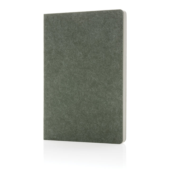 block notes e taccuini promozionali in feltro riciclato, carta colore verde_verde 121749169 VAR04