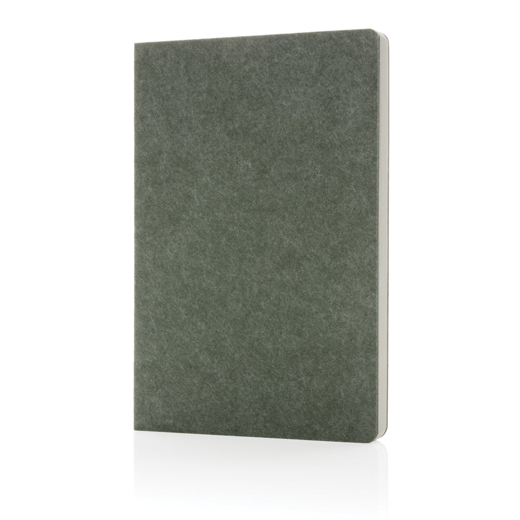 block notes e taccuini promozionali in feltro riciclato, carta colore verde_verde 121749169 VAR04