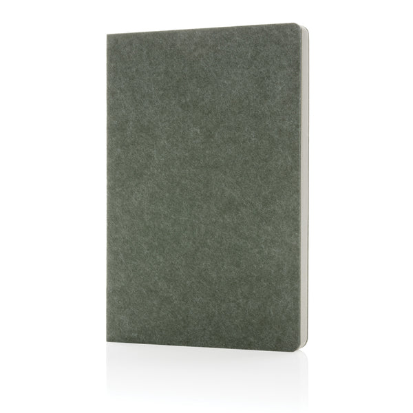 block notes e taccuini promozionali in feltro riciclato, carta colore verde_verde 121749169 VAR04