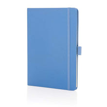 Carica l&#39;immagine nel visualizzatore di Gallery, quaderni e block notes pubblicitari in cuoio rigenerato, carta colore sky-blue_azzurro 121749177 VAR05
