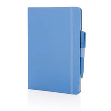 Carica l&#39;immagine nel visualizzatore di Gallery, quaderni e block notes pubblicitari in cuoio rigenerato, carta colore sky-blue_azzurro 121749177 DET03
