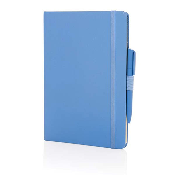 Carica l&#39;immagine nel visualizzatore di Gallery, quaderni e block notes pubblicitari in cuoio rigenerato, carta colore sky-blue_azzurro 121749177 DET09

