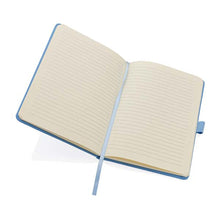 Carica l&#39;immagine nel visualizzatore di Gallery, quaderni e block notes pubblicitari in cuoio rigenerato, carta colore sky-blue_azzurro 121749177 DET05
