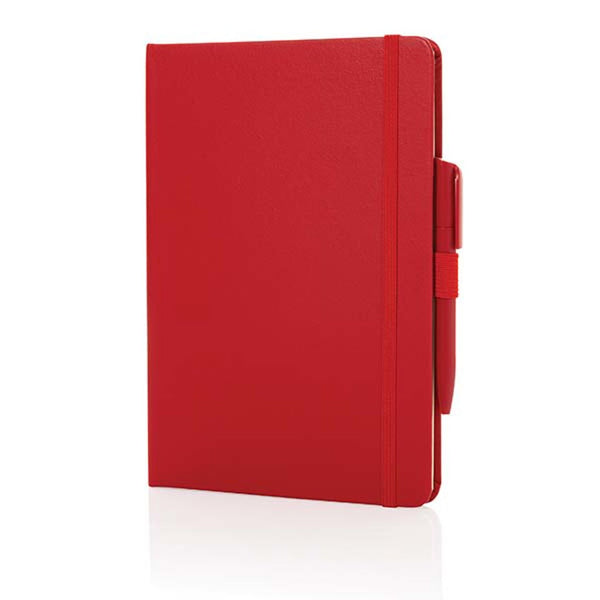 Carica l&#39;immagine nel visualizzatore di Gallery, taccuini e block notes personalizzabili in cuoio rigenerato, carta colore rosso-ciliegia_rosso 121749177 DET09
