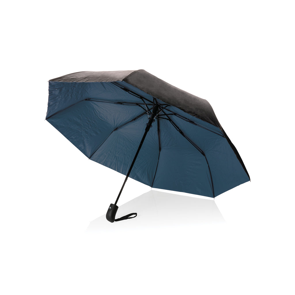 ombrelli pieghevoli personalizzati in rpet, metallo colore blu_blu 121756772 VAR01