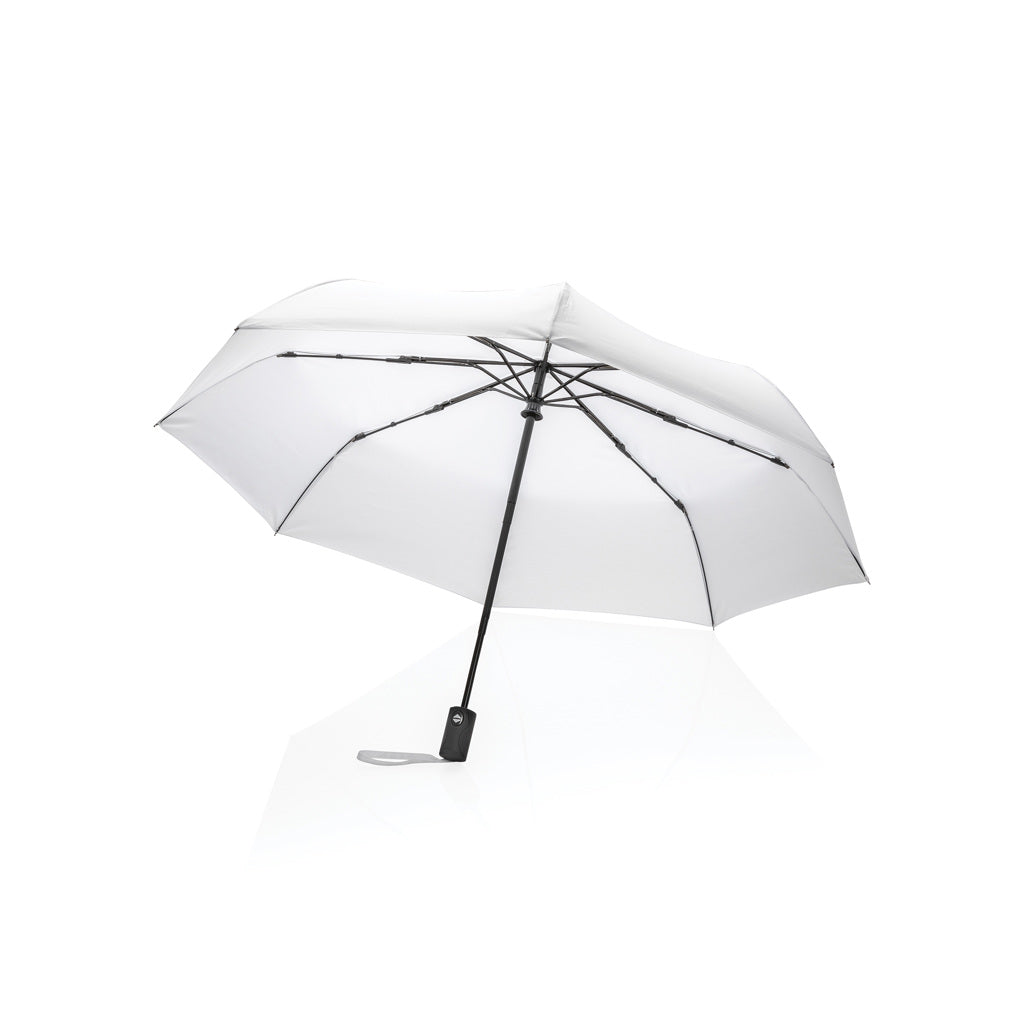 ombrelli pieghevoli da personalizzare in rpet, metallo colore bianco_bianco 121756777 VAR03