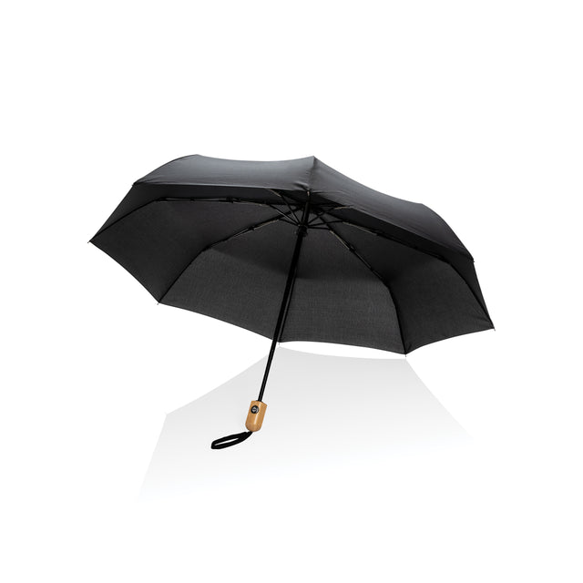ombrelli pieghevoli personalizzati in rpet, metallo colore nero_nero 121756778 VAR01
