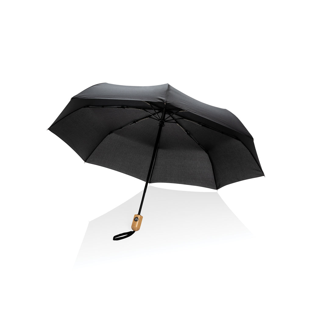 ombrelli pieghevoli personalizzati in rpet, metallo colore nero_nero 121756778 VAR01