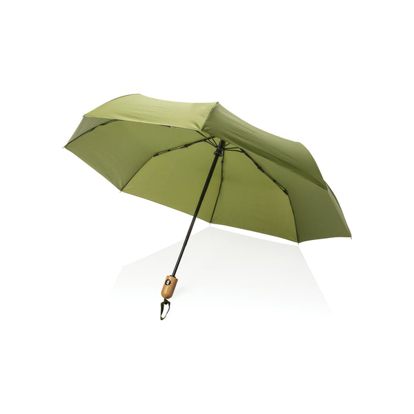 ombrelli pieghevoli promozionali in rpet, metallo colore verde_verde 121756778 VAR06