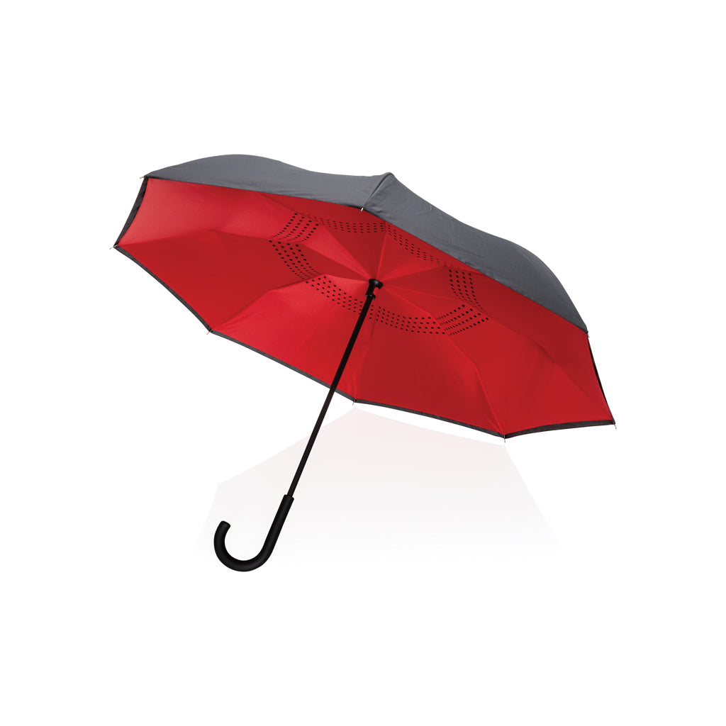 ombrelli classici personalizzabili in rpet, fibra di vetro colore rosso-ciliegia_rosso 121756780 VAR03