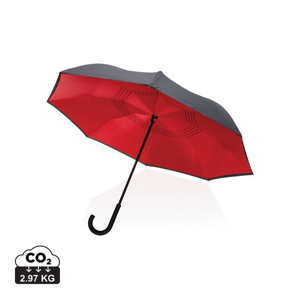Carica l&#39;immagine nel visualizzatore di Gallery, ombrelli classici personalizzabili in rpet, fibra di vetro colore rosso-ciliegia_rosso 121756780 DET09
