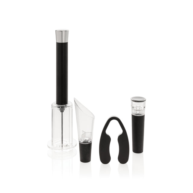 set vino e portabottiglie stampati con logo in abs, acciaio inossidabile colore argento_argento 121762820 VAR01