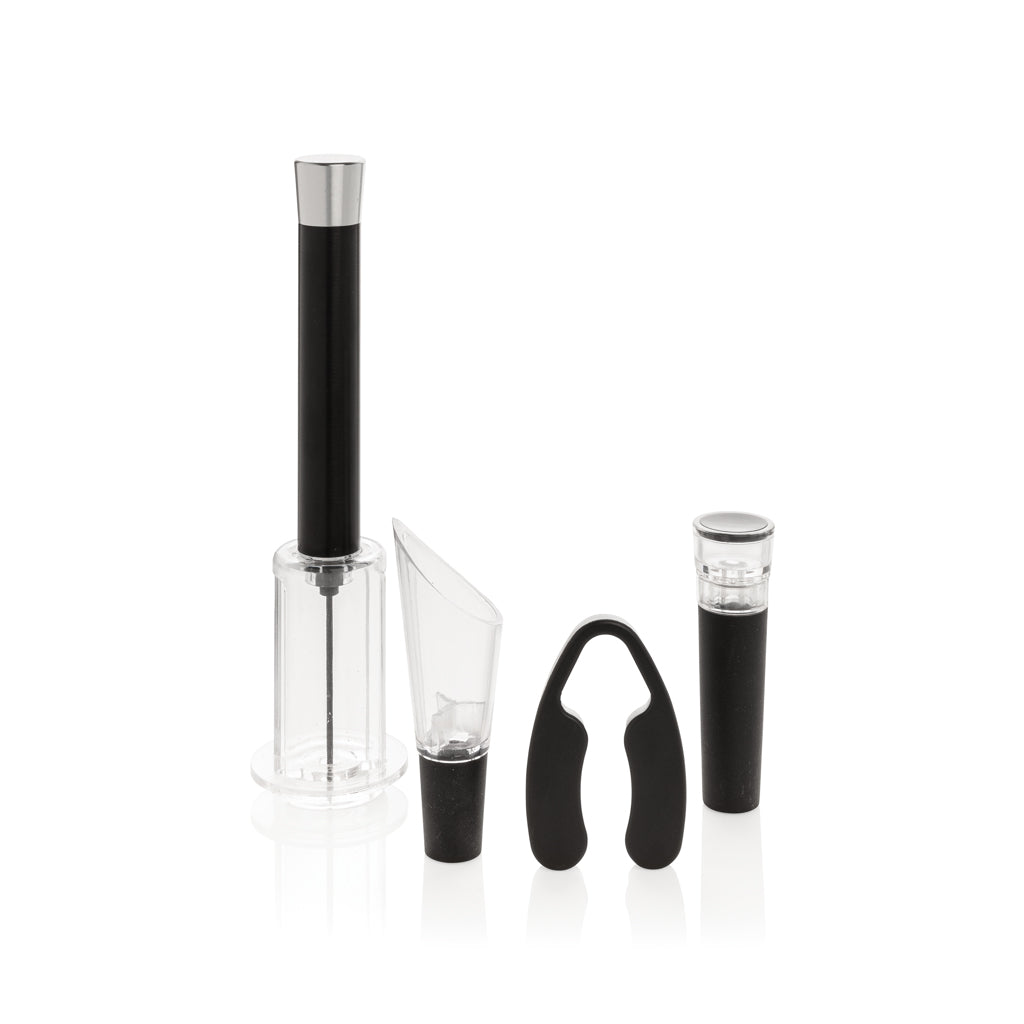 set vino e portabottiglie stampati con logo in abs, acciaio inossidabile colore argento_argento 121762820 VAR01