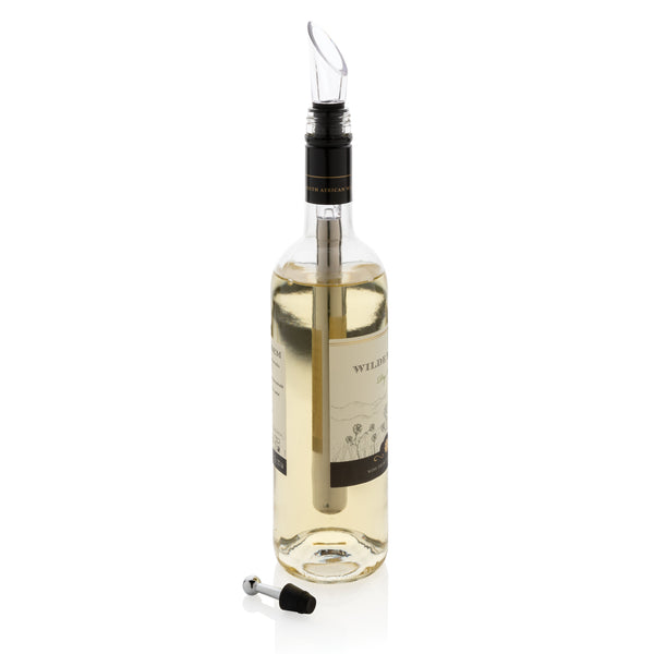 Carica l&#39;immagine nel visualizzatore di Gallery, set vino e portabottiglie stampati con logo in acciaio inossidabile, silicone colore argento_argento 121762823 DET09
