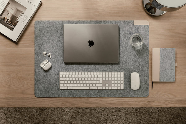 Carica l&#39;immagine nel visualizzatore di Gallery, accessori da scrivania da personalizzare in feltro riciclato, pu colore grigio_grigio 122301718 DET07
