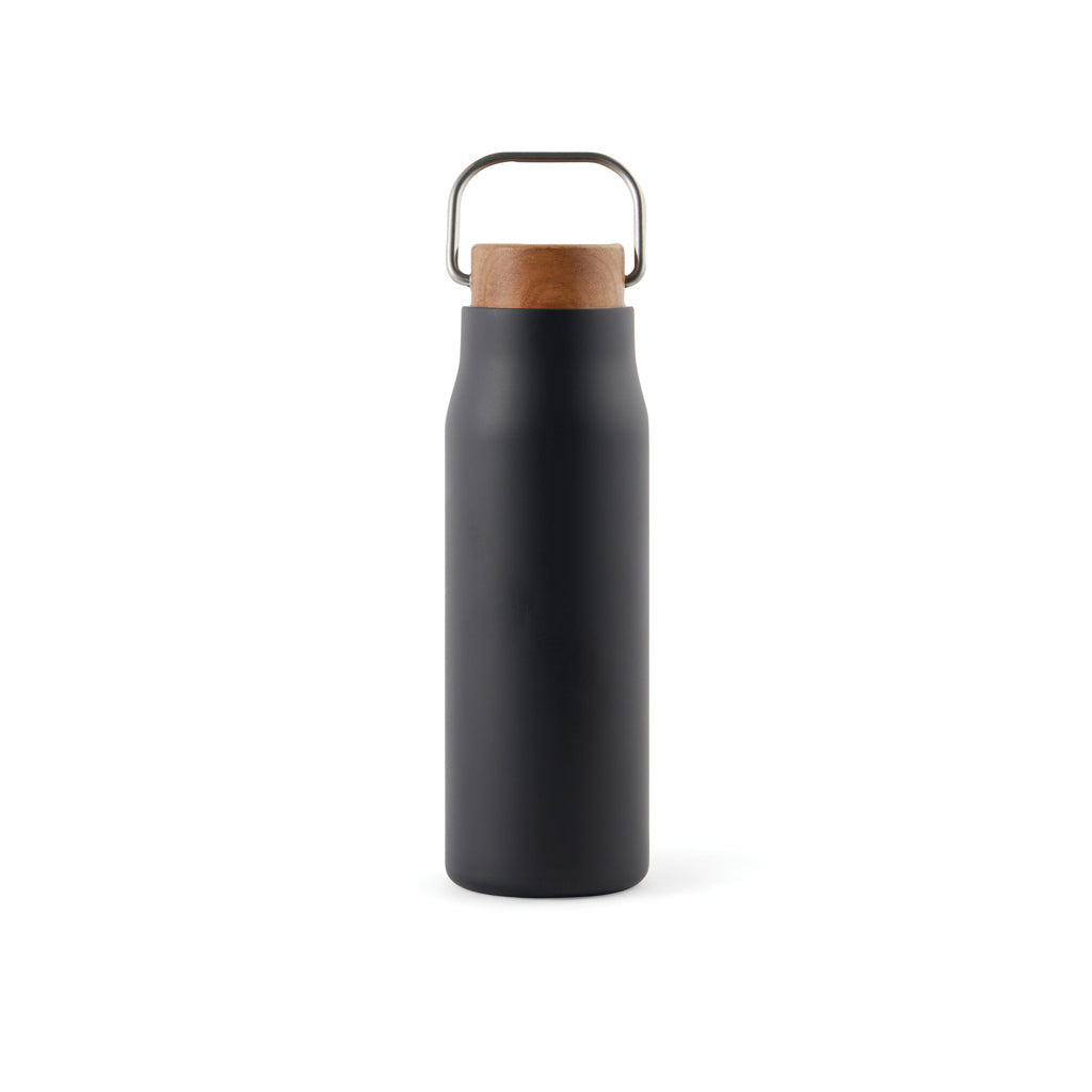thermos personalizzati in acciaio inossidabile riciclato, legno colore nero_nero 122314721 VAR01
