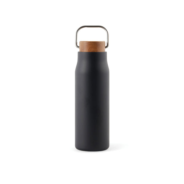 thermos personalizzati in acciaio inossidabile riciclato, legno colore nero_nero 122314721 VAR01