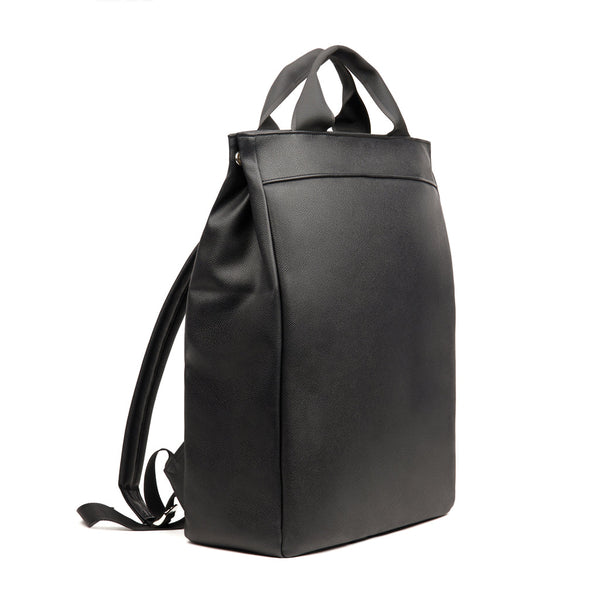 zaini porta PC personalizzati in pu riciclato, poliestere colore nero_nero 12298747 VAR01