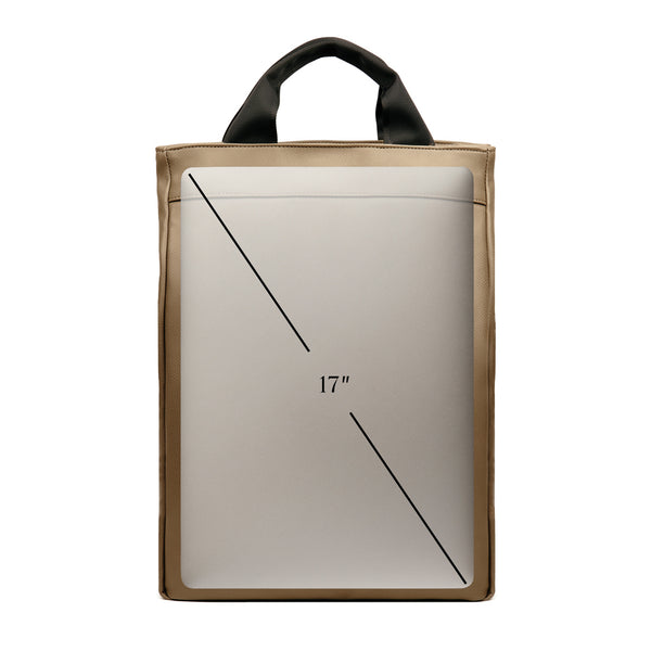 Carica l&#39;immagine nel visualizzatore di Gallery, zaini porta PC pubblicitari in pu riciclato, poliestere colore marrone_marrone 12298747 DET09
