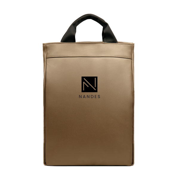 Carica l&#39;immagine nel visualizzatore di Gallery, zaini porta PC pubblicitari in pu riciclato, poliestere colore marrone_marrone 12298747 DET09
