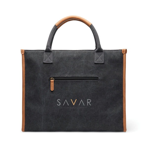 Carica l&#39;immagine nel visualizzatore di Gallery, borse porta PC e documenti personalizzate in canapa riciclato, poliestere colore nero_nero 122347917 DET07
