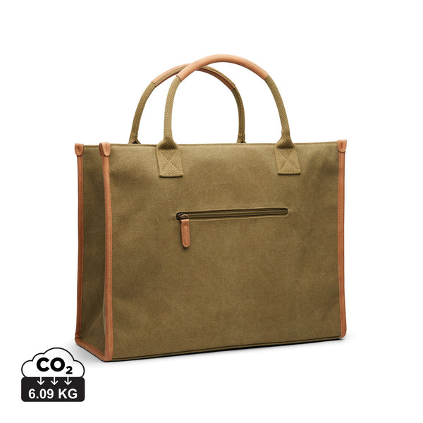 Carica l&#39;immagine nel visualizzatore di Gallery, borse porta PC e documenti personalizzate in canapa riciclato, poliestere colore verde_verde 122347917 DET06
