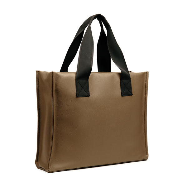 borse stampate con logo in pu, poliestere colore marrone_marrone 12299337 VAR02