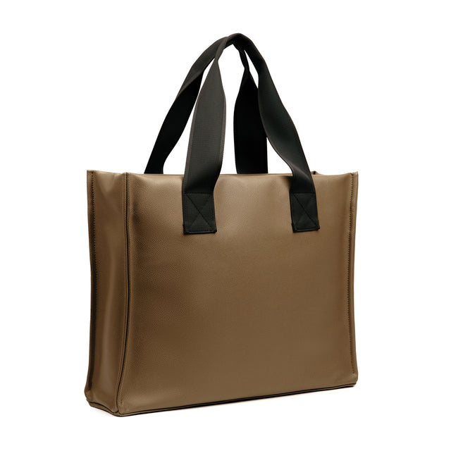 borse stampate con logo in pu, poliestere colore marrone_marrone 12299337 VAR02