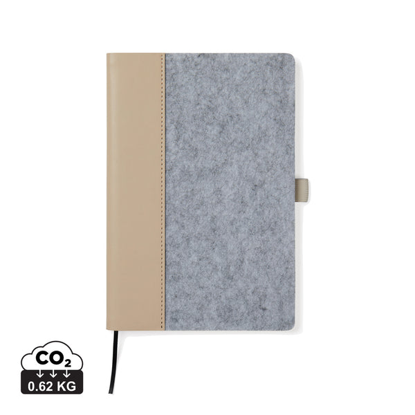 Carica l&#39;immagine nel visualizzatore di Gallery, taccuini e block notes da personalizzare in carta, feltro riciclato colore grigio_grigio 122349018 DET09
