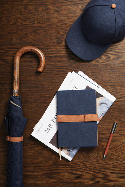 Carica l&#39;immagine nel visualizzatore di Gallery, taccuini e block notes personalizzati in canapa riciclato, carta colore blu-navy_blu 12299450 DET09

