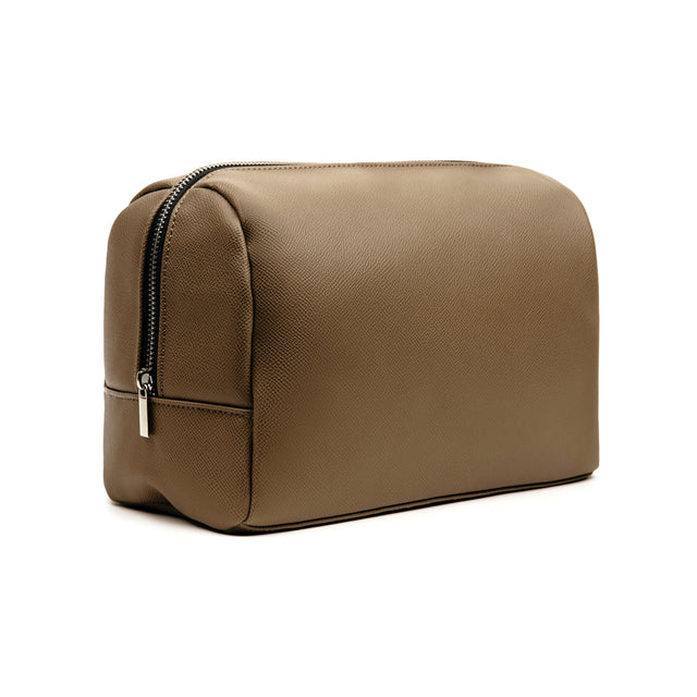 pochette e beauty case stampate con logo in pu, poliestere colore marrone_marrone 122353717 VAR02