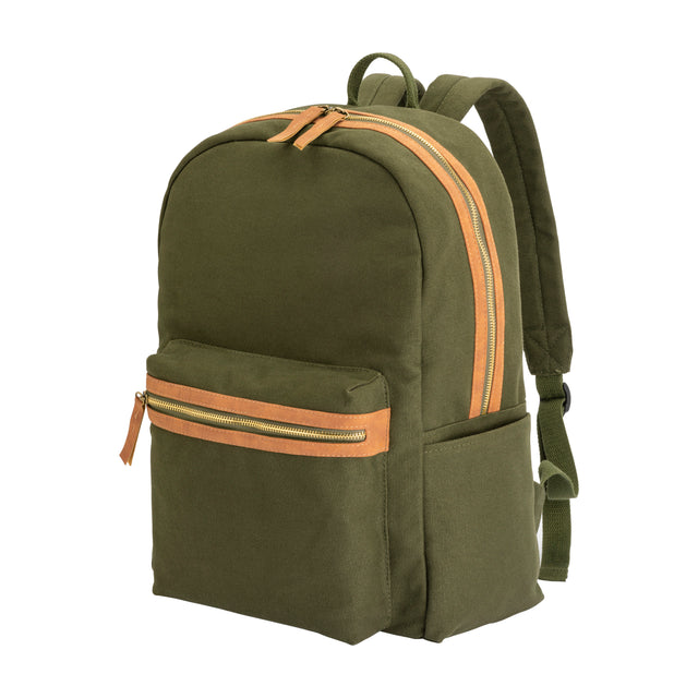 zaini porta PC promozionali in canvas riciclato colore verde-scuro_verde 1141394818 VAR02