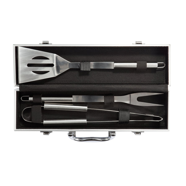 Carica l'immagine nel visualizzatore di Gallery, set barbecue stampati con logo in acciaio inossidabile, alluminio colore argento_argento 121713934 DET07
