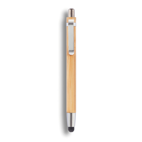 Carica l&#39;immagine nel visualizzatore di Gallery, biro touchscreen per tablet stampate con logo in bambù, acciaio inossidabile colore marrone_marrone 121732767 DET09
