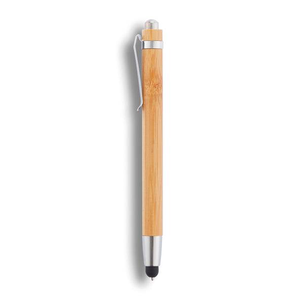 Carica l&#39;immagine nel visualizzatore di Gallery, biro touchscreen per tablet stampate con logo in bambù, acciaio inossidabile colore marrone_marrone 121732767 DET09
