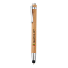 Carica l&#39;immagine nel visualizzatore di Gallery, biro touchscreen per tablet stampate con logo in bambù, acciaio inossidabile colore marrone_marrone 121732767 DET08
