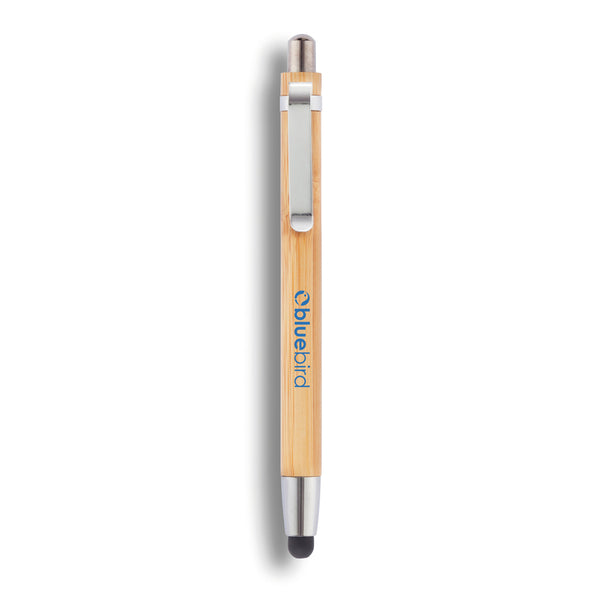 Carica l&#39;immagine nel visualizzatore di Gallery, biro touchscreen per tablet stampate con logo in bambù, acciaio inossidabile colore marrone_marrone 121732767 DET09
