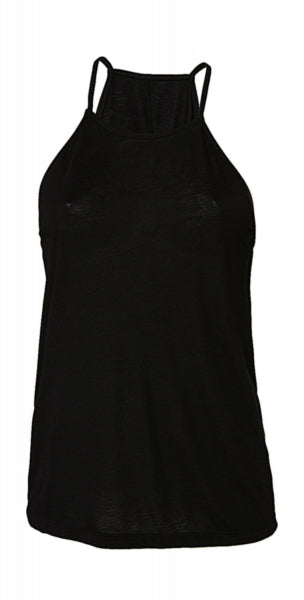 top con logo in poliestere 101-nero 061992502 VAR02