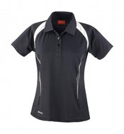 polo con logo in poliestere 150-nera 061732861 VAR04