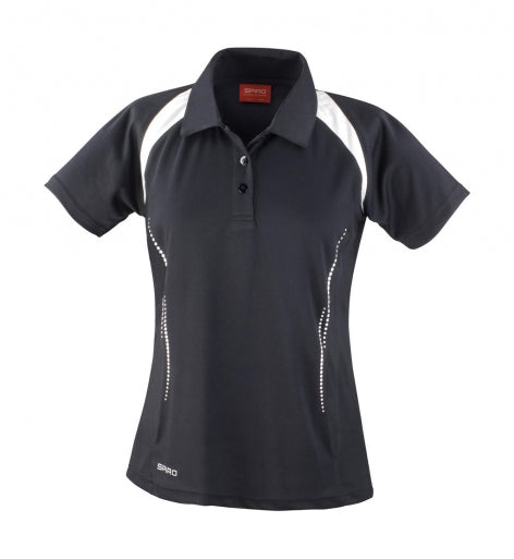 polo con logo in poliestere 150-nera 061732861 VAR04