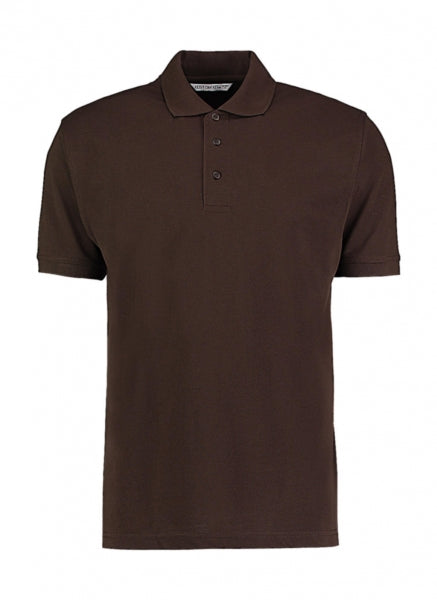 polo con logo in poliestere 701-marrone 061773287 VAR10