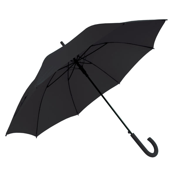 ombrello con logo in pongee nero 01110534 VAR08