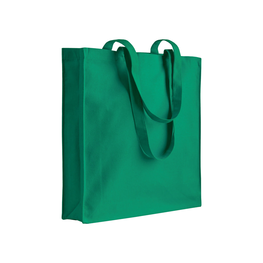 shopper stampata in canvas verde 01120819 VAR07
