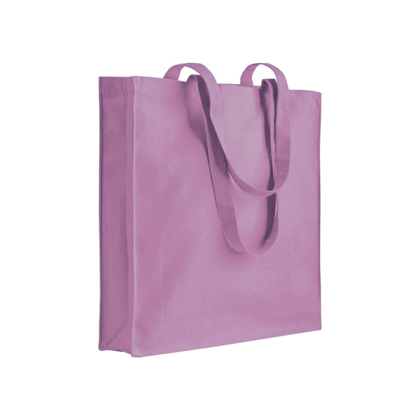 shopper con logo in cotone rosa 01121125 VAR03