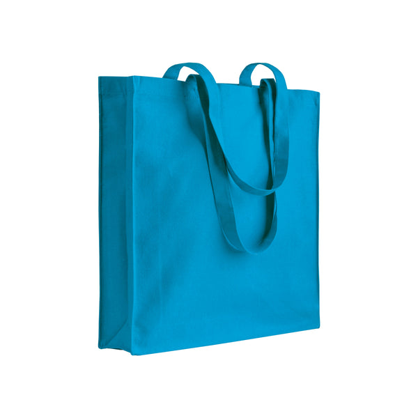 borsa shopper promozionale in cotone azzurra 01121125 VAR11