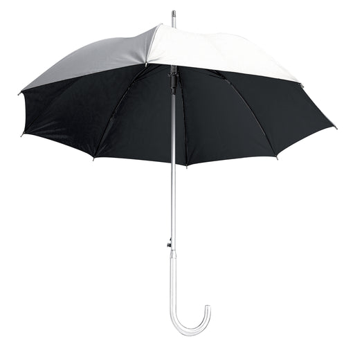 ombrello personalizzato in poliestere argento-nero 01145027 VAR02
