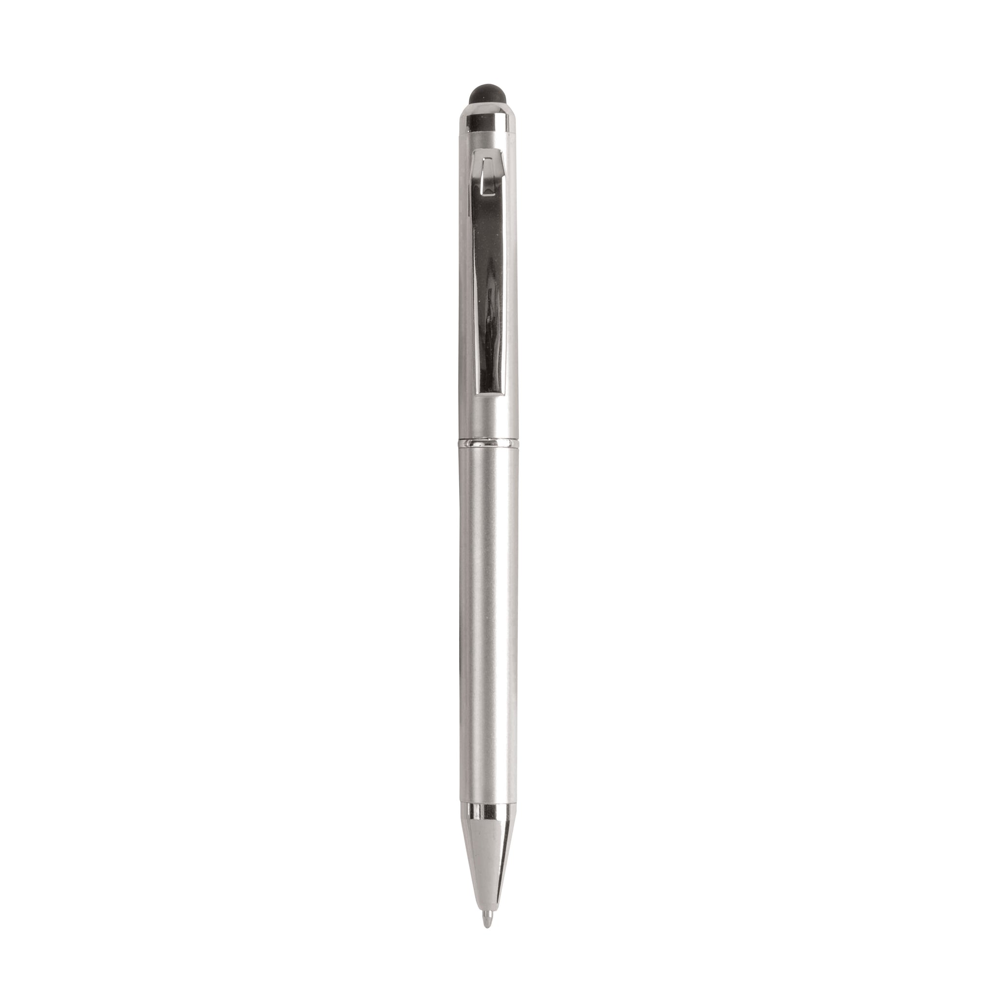 biro con logo in plastica argento 01218127 VAR07