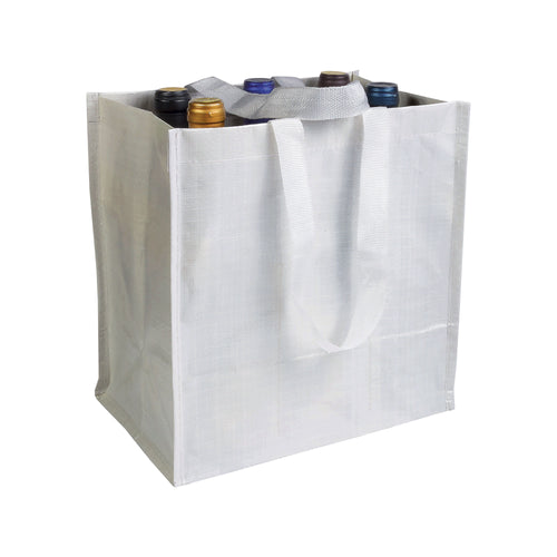 borsa porta vino pubblicitaria in polipropilene bianca 01256887 VAR02