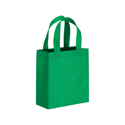 mini shopper bag stampata in tnt verde 01257414 VAR04